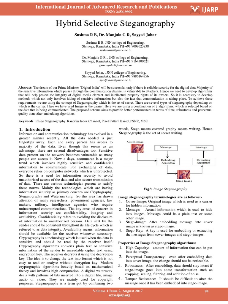 Hybrid Selective Steganography | PDF | Cryptography | Database Index