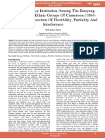 The Chieftaincy Institution Among The Banyang and Ejagham Ethnic Groups of Cameroon 1884 1990 An Intersection of Flexibility Partiality and Interference