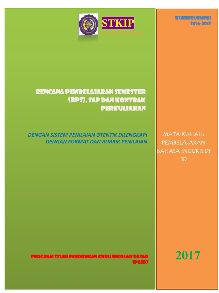 RPS Pembelajaran Bahasa Inggris SD | PDF