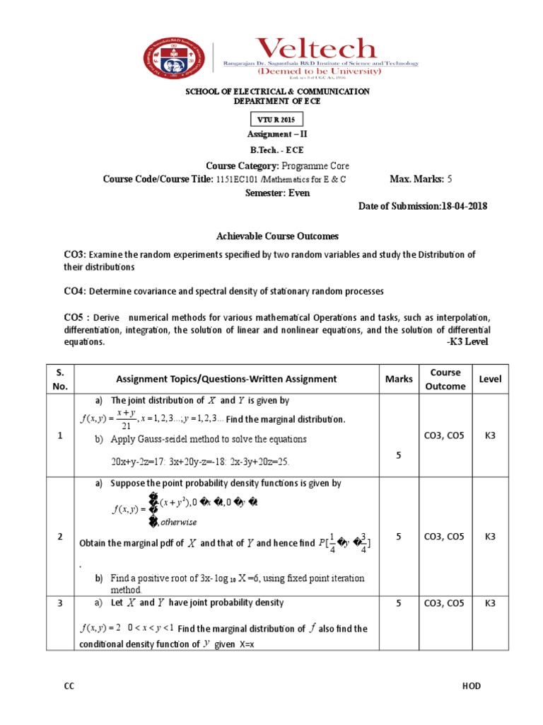 Assignment 2 Ece Markov Chain Correlation And Dependence