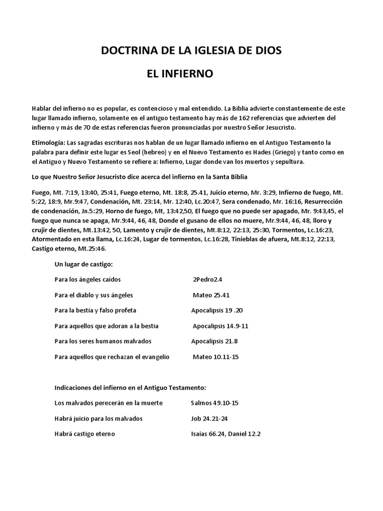 Doctrina del Infierno en la Biblia | PDF | Infierno | Viejo Testamento