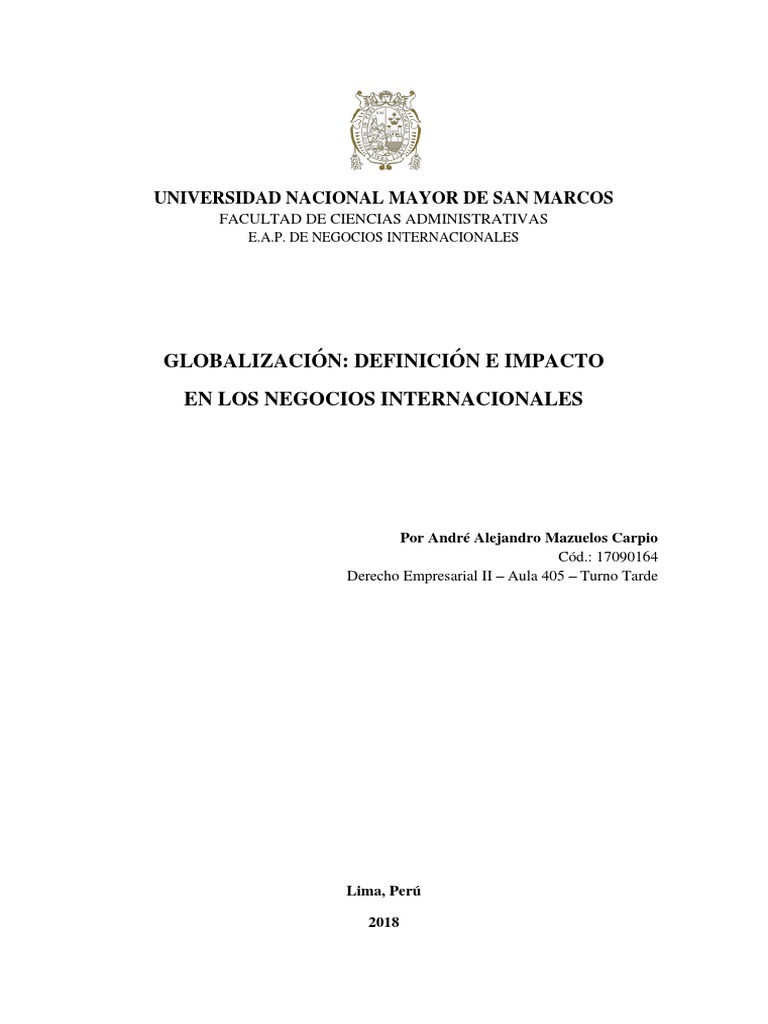 Impacto de la Globalización en Negocios | PDF | Negocios ...