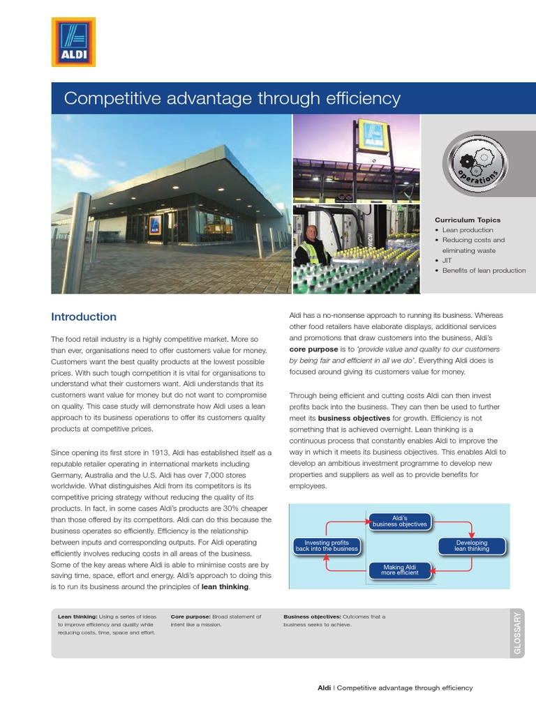Aldi Cost Control Case PDF Lean Manufacturing Competitive Advantage