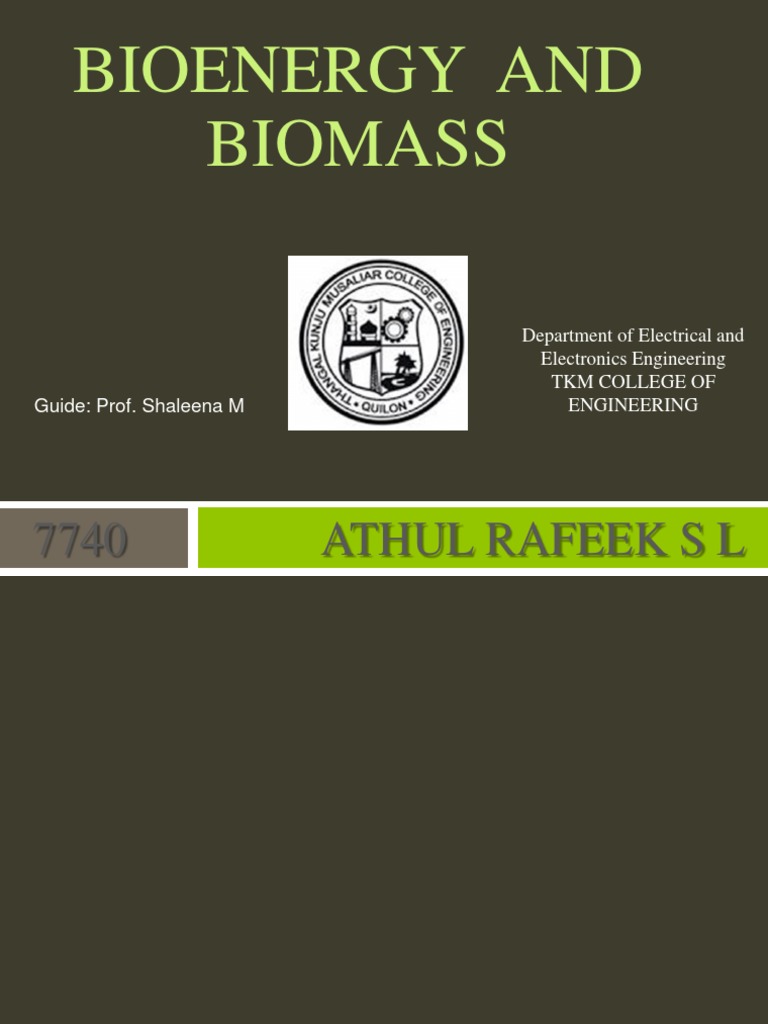 Bioenergy Ppt Final Year Pdf Bioenergy Power Resources