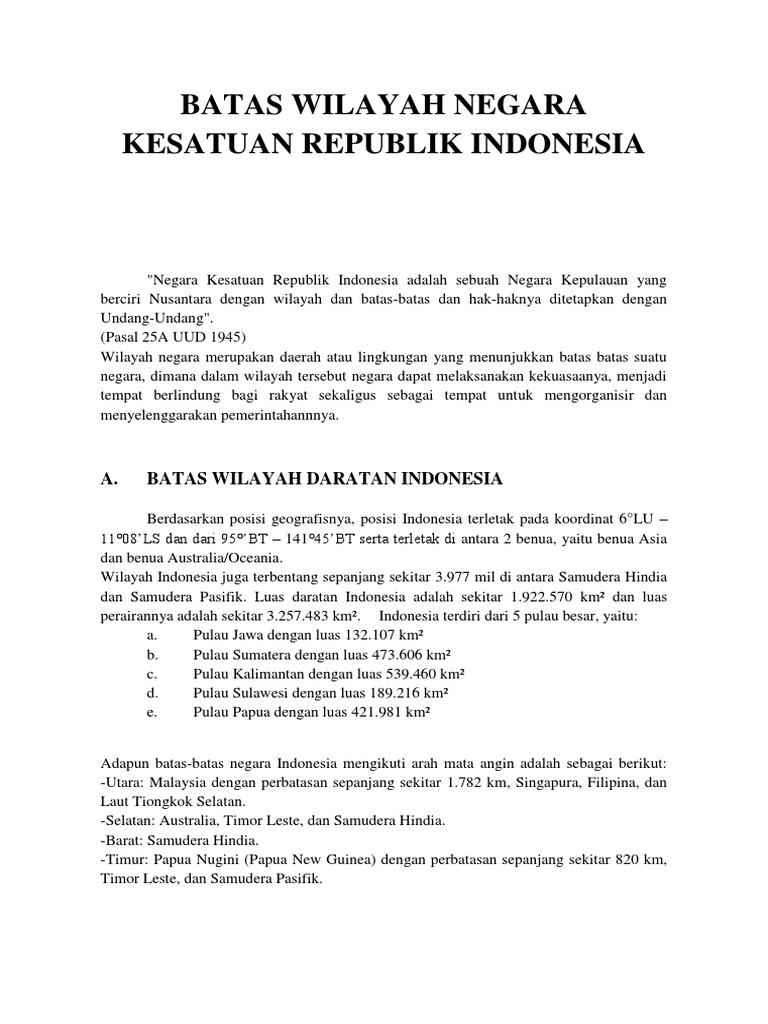 Batas Wilayah Negara Kesatuan Republik Indonesia