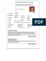 Dr. APJ Abdul Kalam Technical University: Examination Form (Even Semester) 2017-18