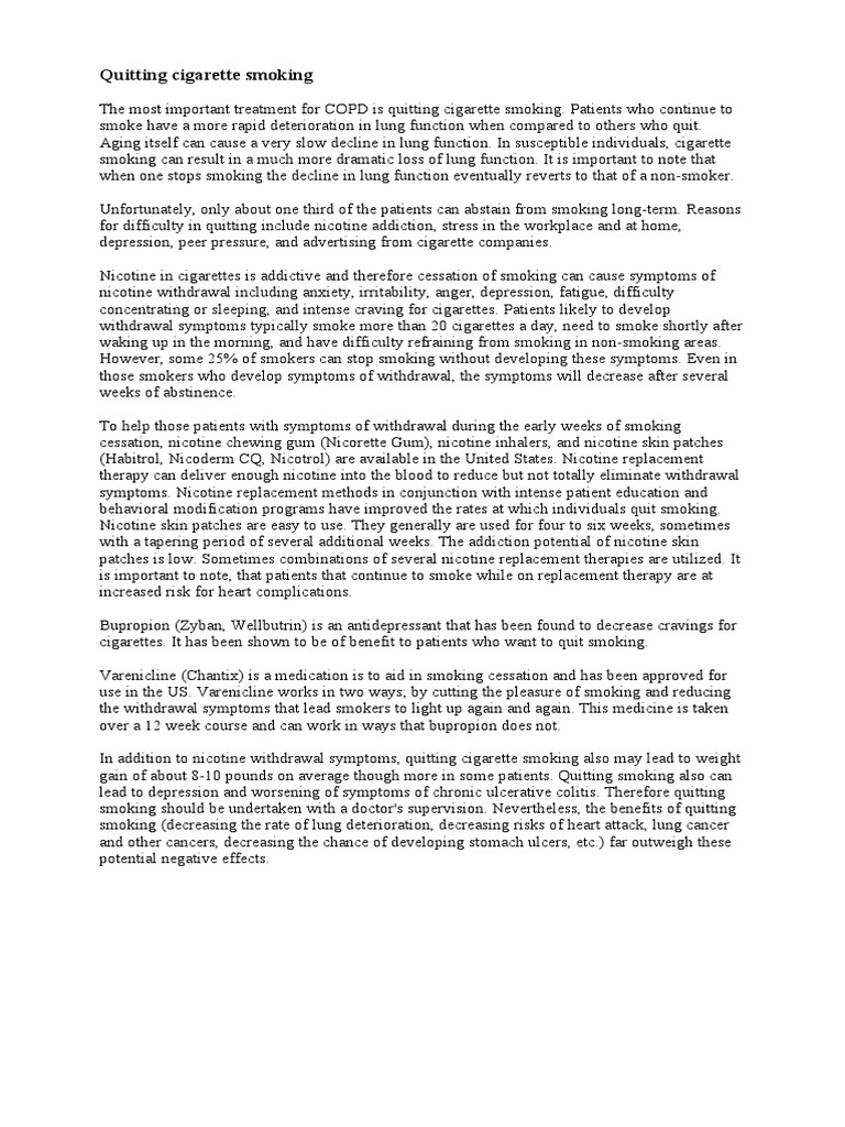 Treatment and Surgery PDF Smoking Cessation Tobacco Smoking