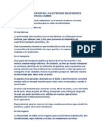 Investigue La Aplicación de La Electricidad en Diferentes Campos de Reacción Del Hombre