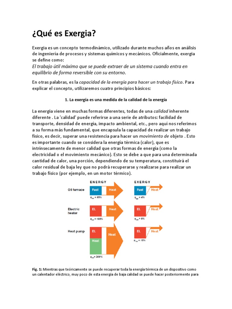 Definición y Ejemplos de Exergia | PDF | Ejercicio | Temperatura