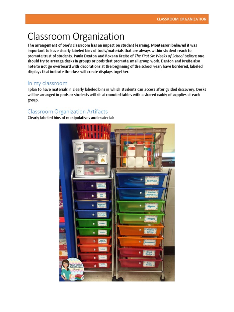 4-8 Classroom Organization | PDF