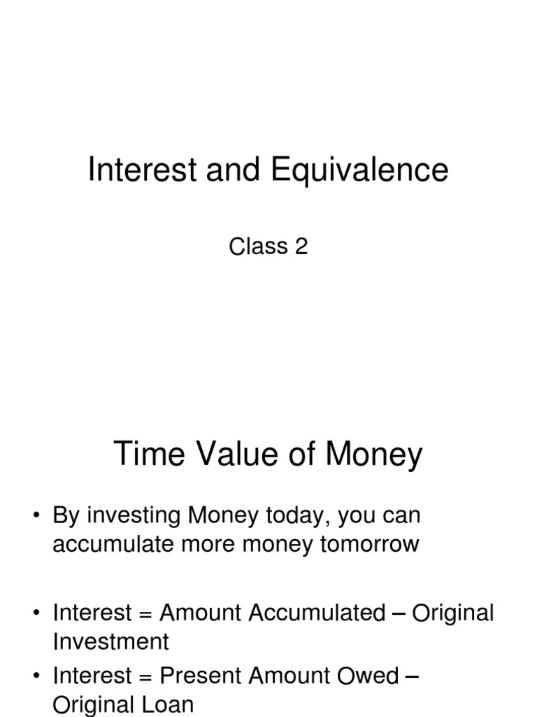 Interest And Equivalence Pdf Interest Interest Rates