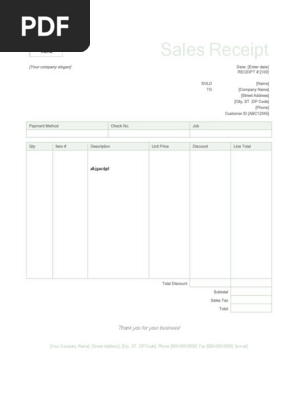 Sales Receipt