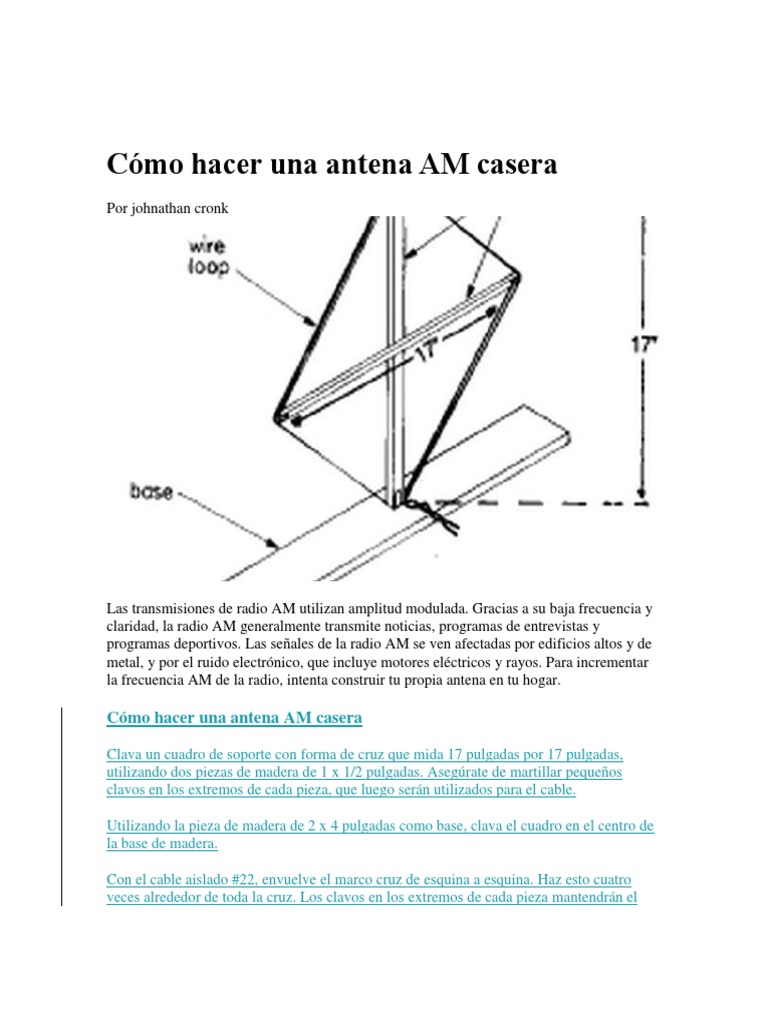 Sumergir Roble pavimento como hacer una antena casera para radio am y
