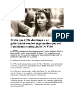 El Día Que CFK Destituyó a Un Gobernador