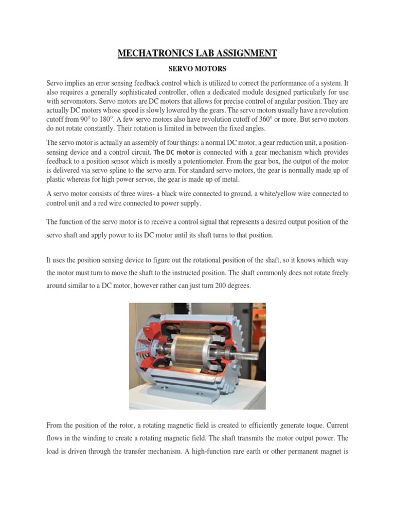 Mechatronics Lab Assignment: Servo Motors | PDF | Servomechanism ...