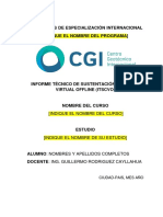 Formato de Informe Tecnico de Sustentacion - Programa de Especializacion