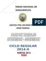 Plan de trabajo Centro Preuniversitario Sede Pampas 2014-II