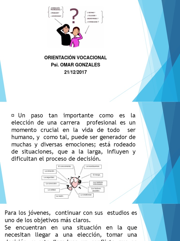Actividades de Orientación Vocacional | PDF | Toma de decisiones ...
