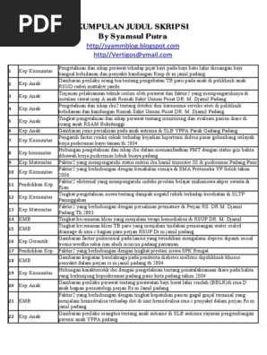 Kumpulan Judul Skripsi Keperawatan