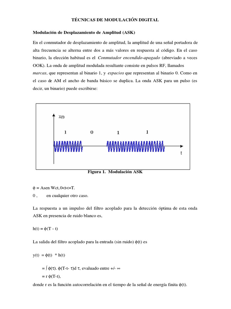 MODULACIÓN DIGITAL Tecnicas de Modulacion PDF | PDF | Modulación ...