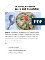 Resep Tumis Tempe