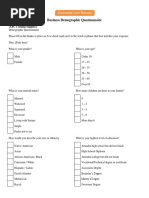 Business Demographic Questionnaire