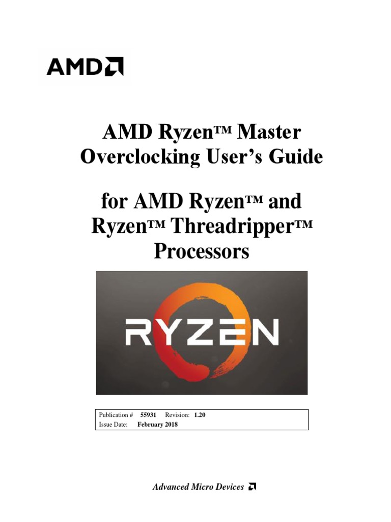 AMD Ryzen Processor and AMD Ryzen Master Overclocking Users Guide | PDF ...