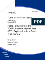 Factor Structure of The TOEFL Internet-Based Test (iBT) : Exploration in A Field Trial Sample