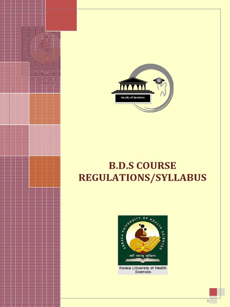 BDS Syllabus PDF PDF Dental Degree Dentistry