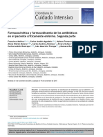 Farmacocinetica y Farmacodinamica de Los Antibioticos en El Paciente Criticamente Enfermo Segunda Parte Molina2015