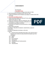 Indice Dossier de Comisionamiento