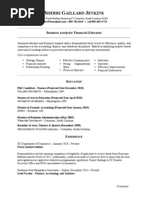 Sherri Jenkins' Resume 03 18