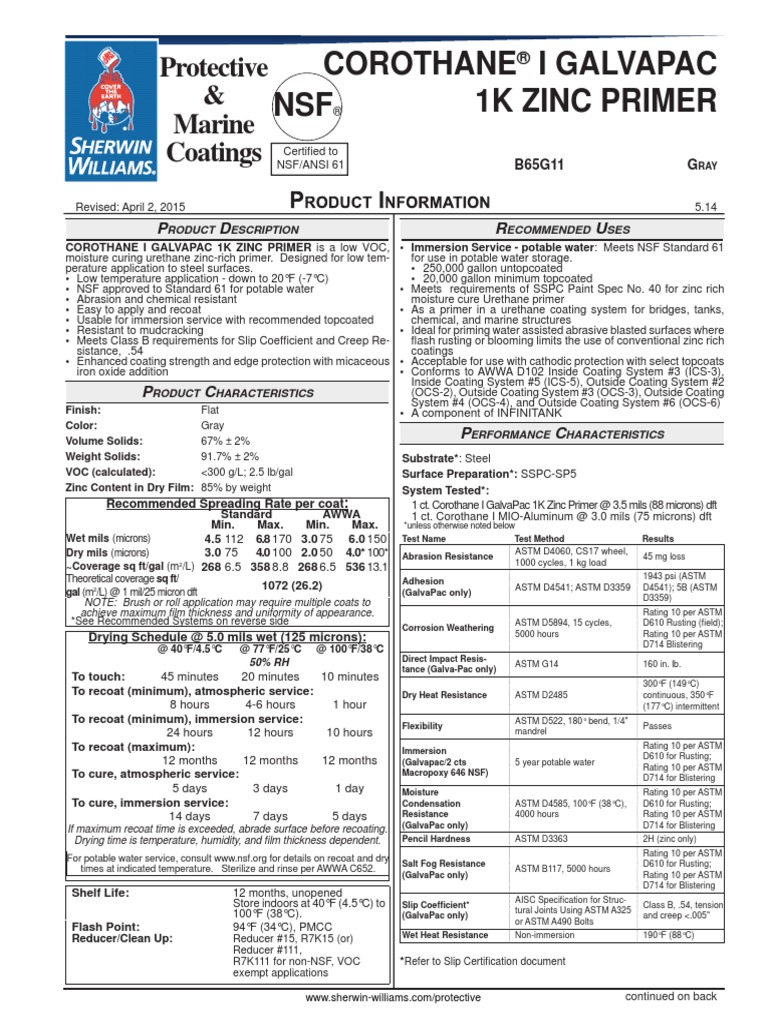 COROTHANE® I GALVAPAC 1K ZINC PRIMER.pdf Rust Relative Humidity