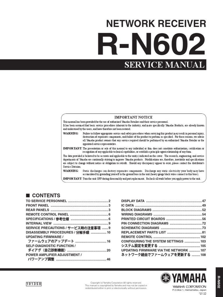 Yamaha R N602 Pdf Solder Wi Fi