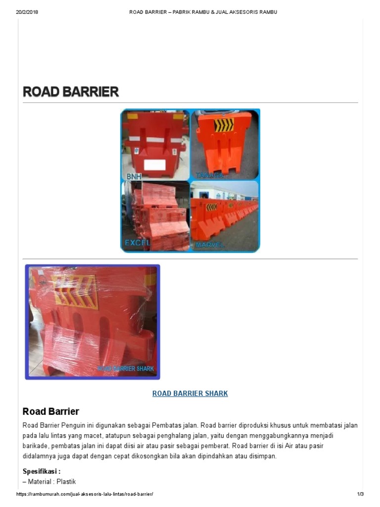Pabrik dan Jual Road Barrier Berkualitas | PDF | Teknologi & Rekayasa