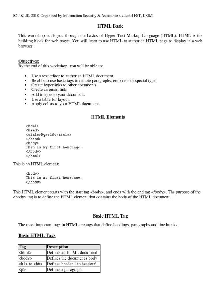 Modul HTML | PDF | Html Element | Html