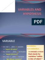 Variables n Hypothesis