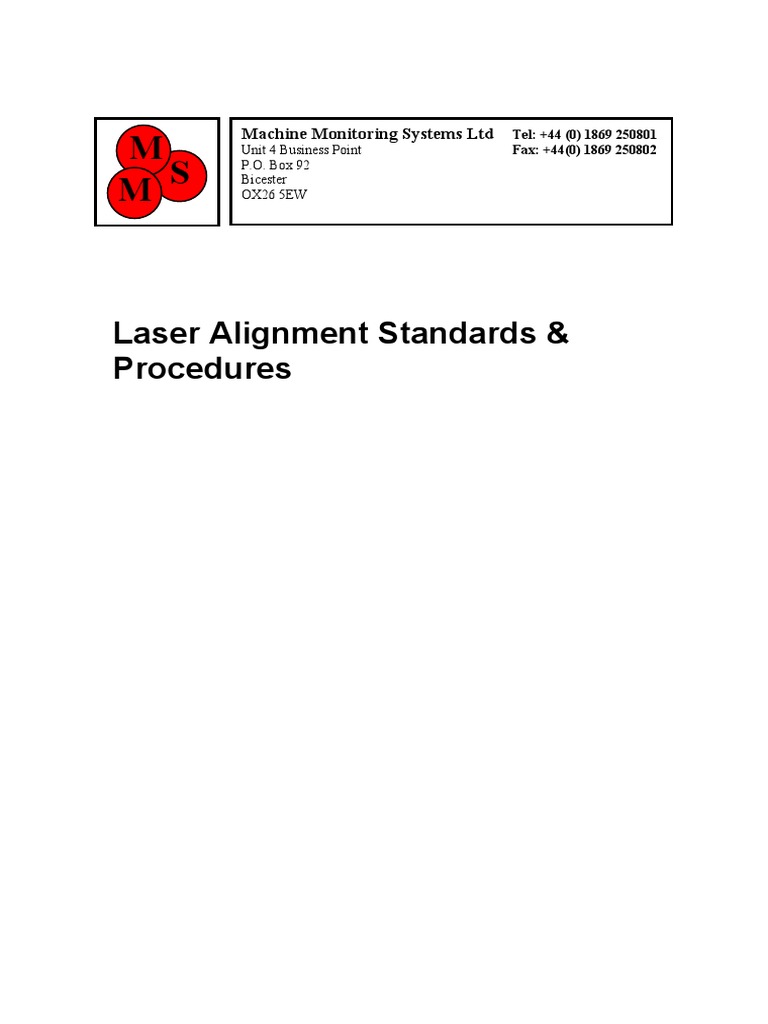 Laser Alignment Standards and Procedures | PDF | Engineering Tolerance ...
