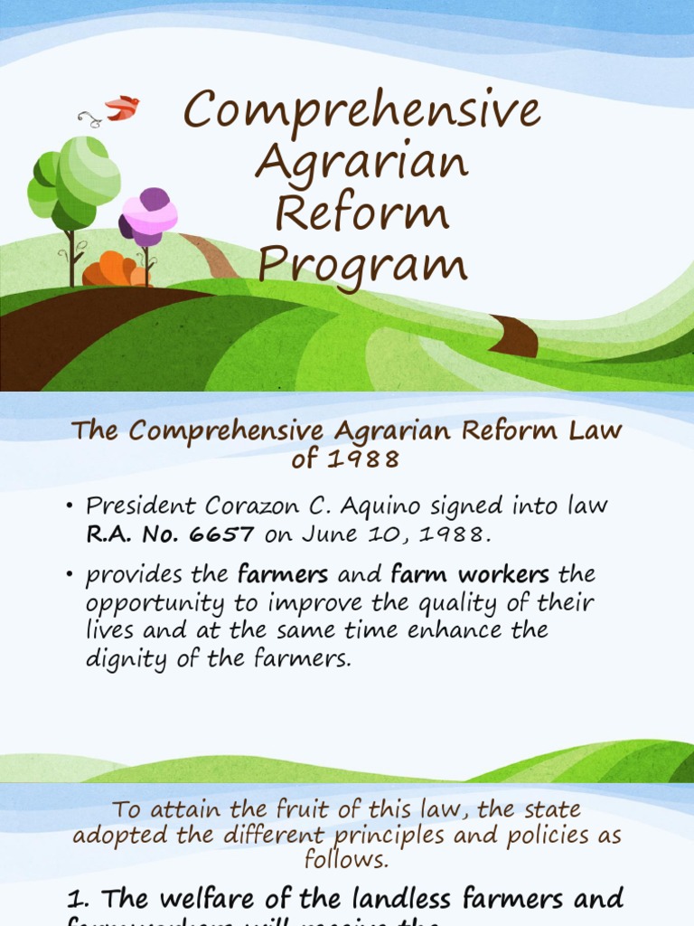 1988 Comprehensive Agrarian Reform Law | PDF