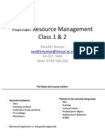 Human Resource Management Class 1 & 2: Randhirkumar@iimcal - Ac.in