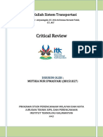 Muthia Nur Ipmasyari - 08151027 - Critical Review Mata Kuliah Sistem Transportasi