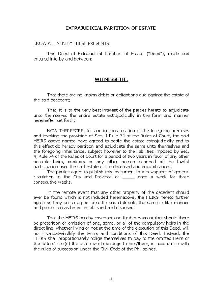 EJS Deed Inheritance