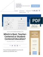 Teacher-Centered vs. Student-Centered Education PDF