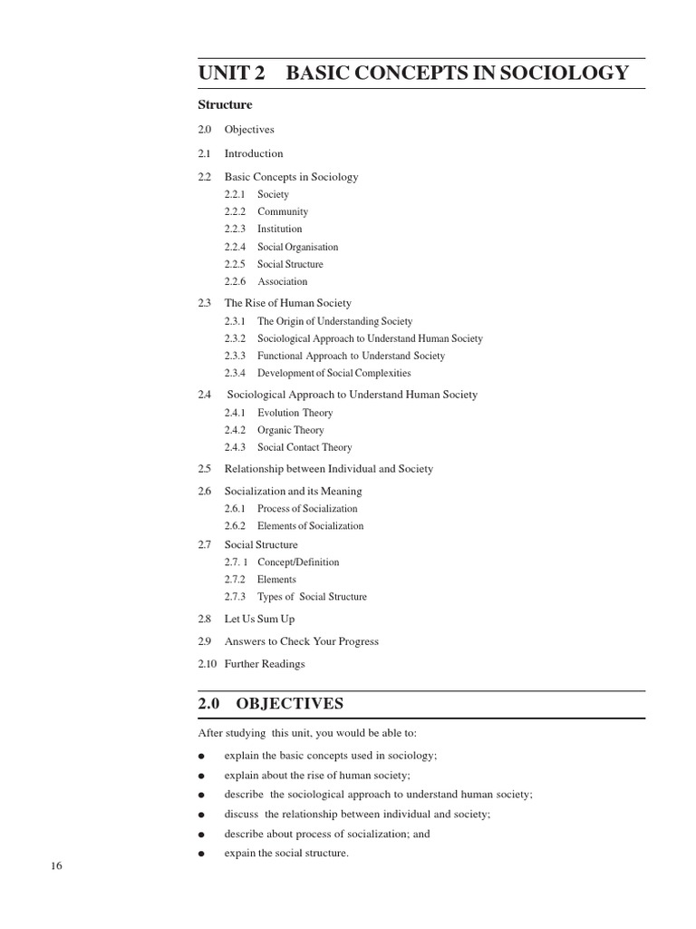 Basic Concepts in Sociology: Unit 2 | PDF | Socialization | Sociology