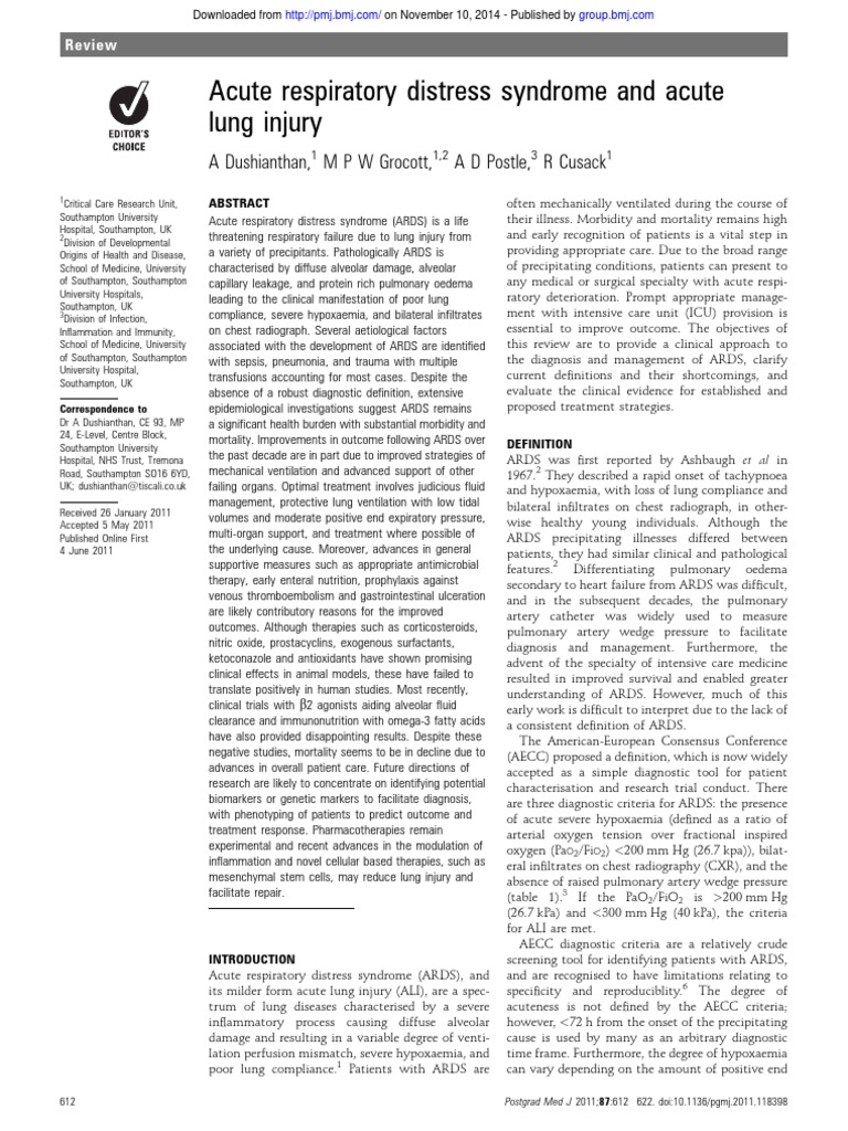 612 Full | PDF | Lung | Sepsis