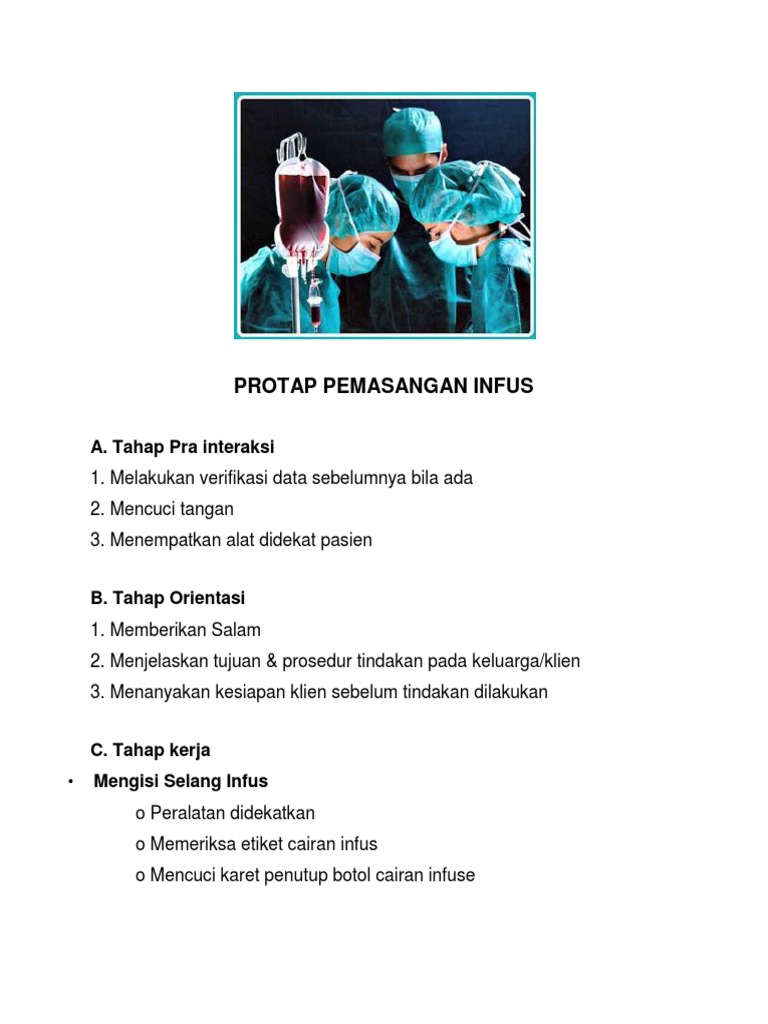 Prosedur Pemasangan Infus IVFD | PDF
