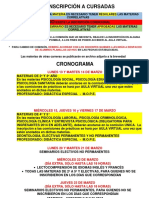 Cronograma y Horarios de Cursada 2017