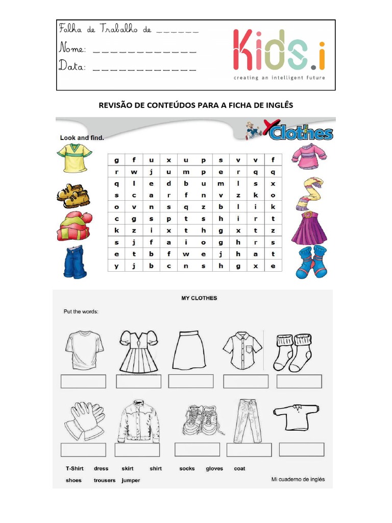 Revisao de Conteudos para A Ficha de Ingles 3º Ano | PDF