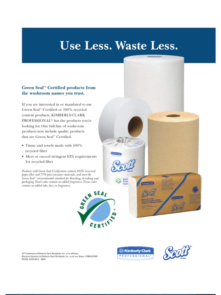 Use Less. Waste Less.: Green Seal Certified Products From The Washroom ...