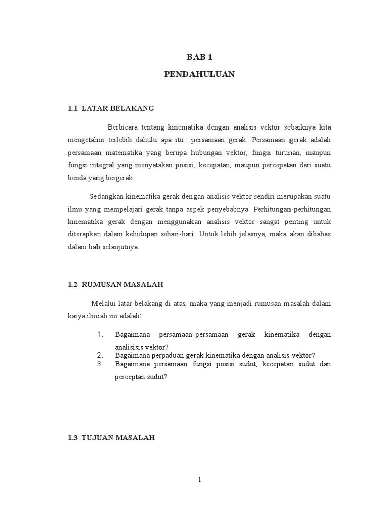 Fisika Makalah Kinematika Dengan Analisis Vektor